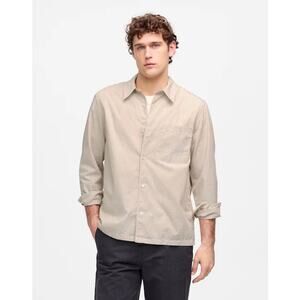 NWT Madewell Straight-Hem Cotton Button-Up Shirt In Raw Tanin Size Medium
